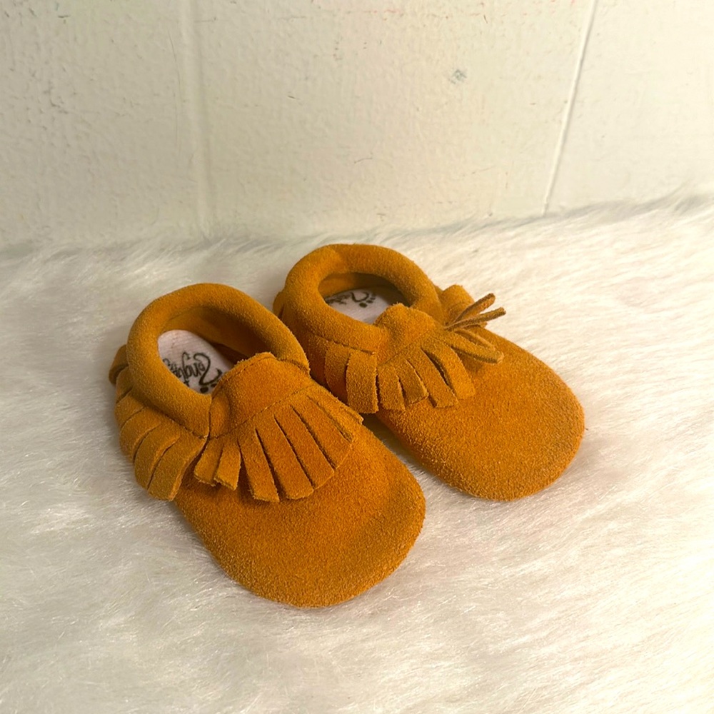 🖤 5/$30 🖤 HONGTEYA baby moccasins brown suede leather size 3 shoes slippers